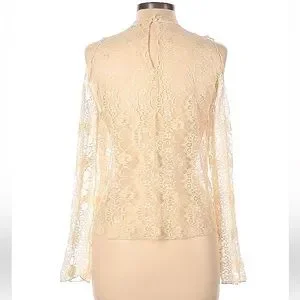 トップス Share spirit gimmick lace long sleeves NWT Buckle Gimmicks Long Sleeve Lace White Top Oversized S